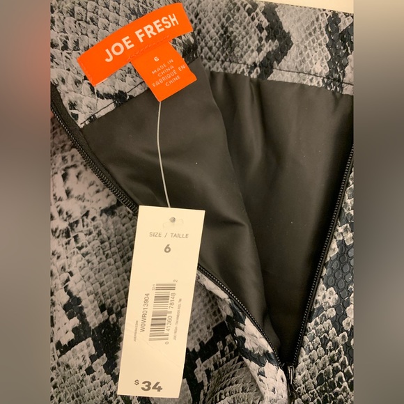 Joe Fresh snake skin print faux leather skirt. Size 6. Tags on still. - Picture 4 of 4